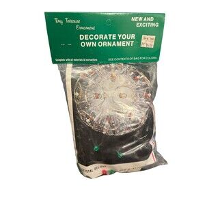 Vintage Christmas tiny treasures crystal delight craft ornament Kit 1980s NOS